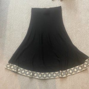 Lapis Black and White Knit Midi Skirt Sz Large
